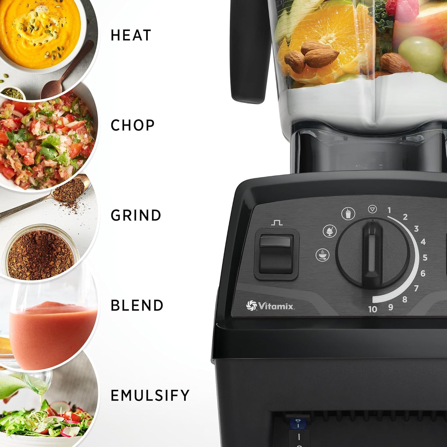 Vitamix Explorian Professional Grade Blender, 3 Presets: Smoothie, Frozen Dessert and Hot Soup, 64oz Pitcher, Black (Renewed Premium)