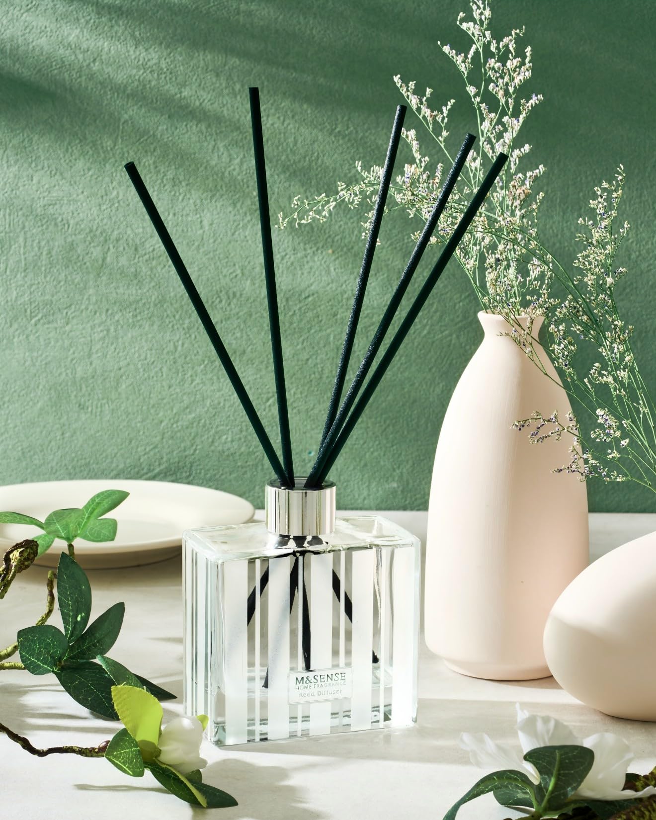 M&SENSE Citrus & Pine Scent Diffuser - 7.04oz Holiday Joy Reed Diffusers for Home, Scented Diffuser Gifts for Her, Home Fragrance Diffusers with Sticks for Bathroom Bedroom & Shelf Decor