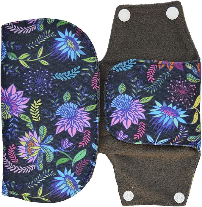 Washable Cloth Menstrual Pads/Mama Cloth/Reusable Sanitary Pads (Colorful Flower, 16 inch/Overnight)