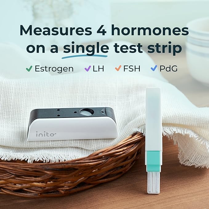 Inito Fertility Monitor & Hormone Tracker for Women | Estrogen, LH, PdG (Urine Metabolite of progesterone), FSH | Track and Confirm Ovulation | Includes 15 Test Strips (iPhone 15 Pro)