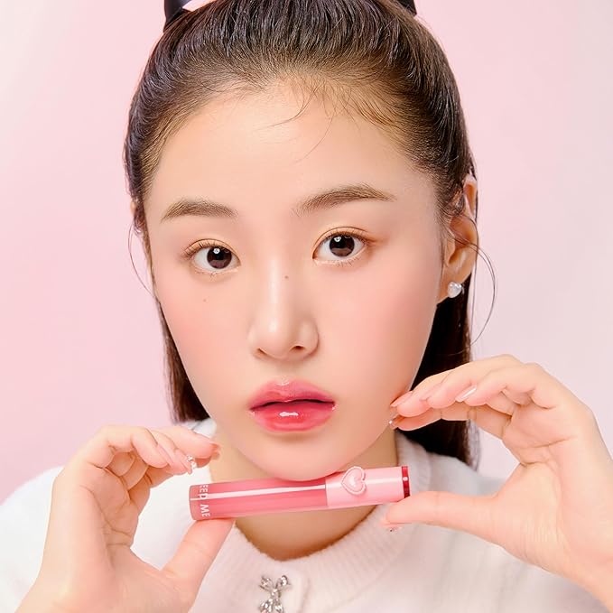 YNM Heart Jelling Tint (02 CHERRY JELLING, 0.09 oz) Silicone Lip Brush Included, K-Beauty, Non-Sticky, Moisturizing, Smudge-Proof, Korean Lip Tint, Long-Lasting, Vivid Color