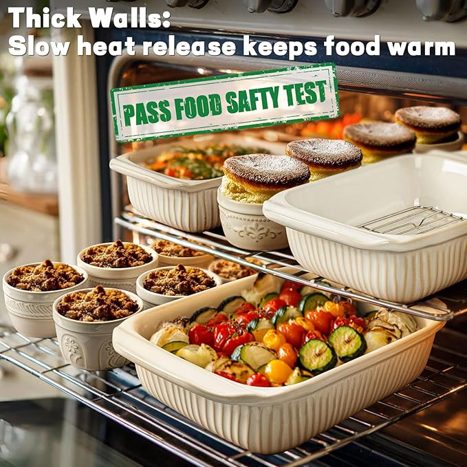 Artena Ramekins Oven Safe, Creme Brulee Ramekins, Embossed White Ceramic Ramiken, Souffle Pudding Custard Cups, Baking Dish, Dipping Bowls, Sauce Cups, Set Of 4 (Willow Leaf, 8 oz)