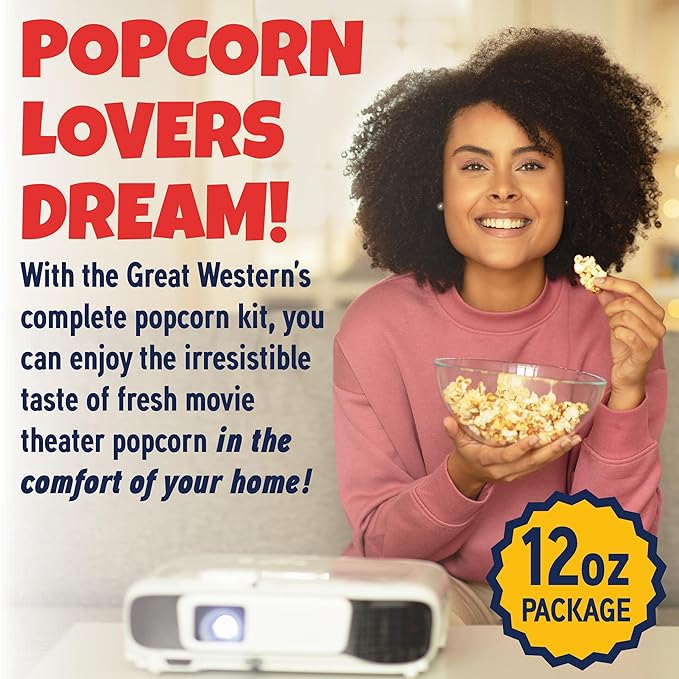 Premium America Popcorn Kit, 18 Packs for a 12oz Popper, Movie Theater & Popcorn Machine Kernels, Oil & Seasoning Packet, Bulk All in One