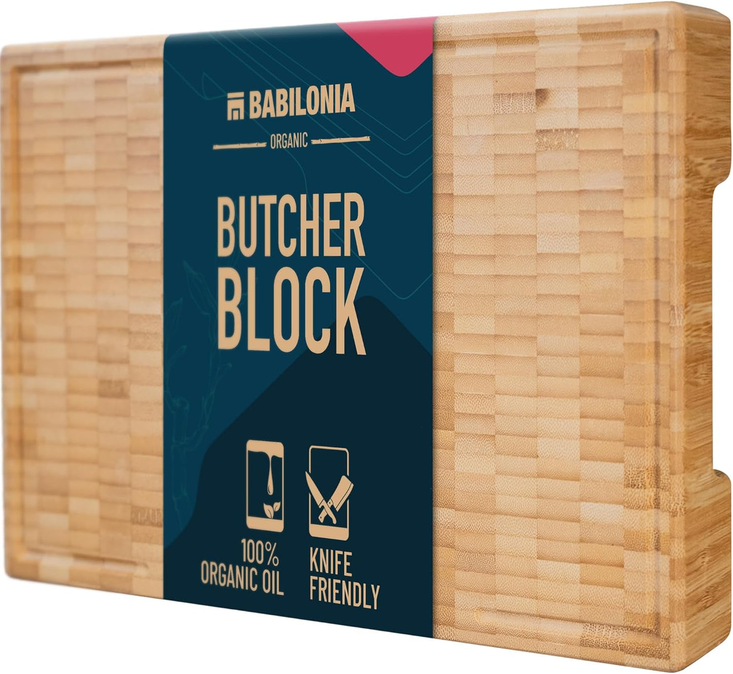 Premium Bamboo Cutting Board (ExtraThick 1,7"), Professional Chopping Butcher Block for Meat. Heavy duty EndGrain wood, Charcuterie boards, kitchen accessories