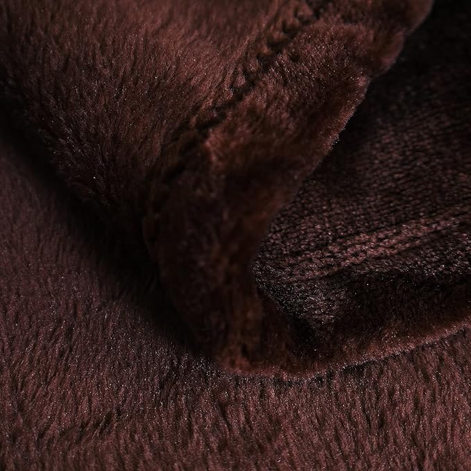 SOCHOW Flannel Fleece Blanket Throw Size, All Season Lightweight Super Soft Cozy Blanket for Bed or Couch, Brown, 50x60 inches