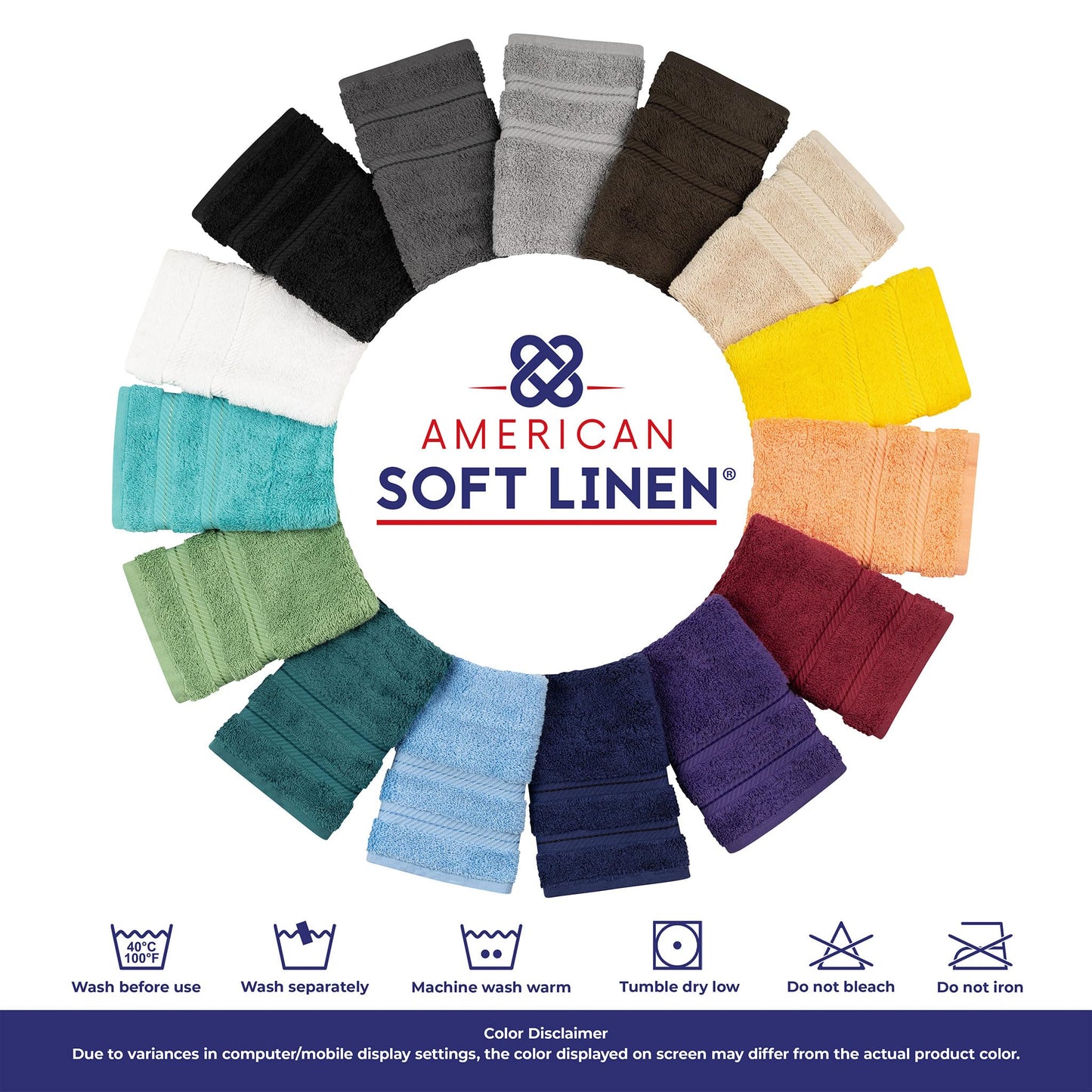American Soft Linen Luxury 6 Piece Towel Set, 2 Bath Towels 2 Hand Towel 2 Washcloths, 600 GSM 100% Cotton Turkish Towels for Bathroom, Malibu Peach Towel Sets