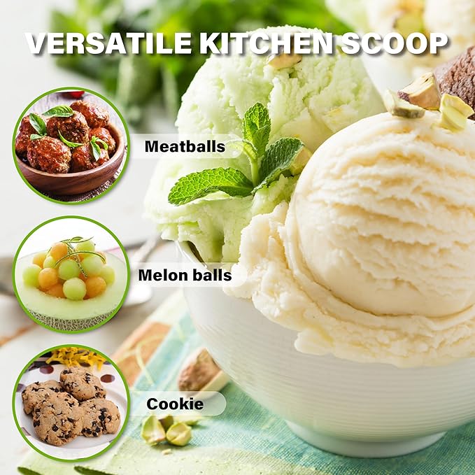 Small Cookie Scoop 2 tsp for Baking, Professional Stainless Steel Mini Ice Cream Scoop 30mm, Cookie Dough Scooper Meatball Scoop, Good Soft Grips, Quick Trigger Release, 10ml (2 Teaspoon)
