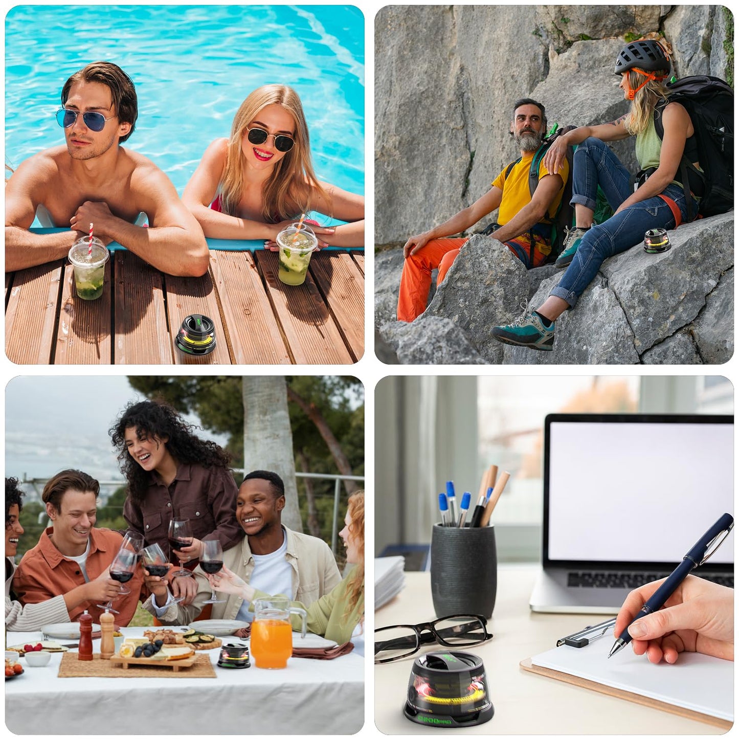 Intejoy Portable Bluetooth Speakers Wireless with RGB Light, Stereo Sound Shower Speaker Bluetooth 5.4 Version, Magnetic Mobile Phone Holder -G200Pro (Green)