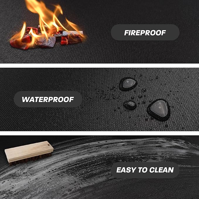 30" Fire Pit Mat for Solo Stove Bonfire, Round Fireproof Under Grill Mats for Outdoor Grill, Portable Camping Stove Mat for Solo Stove Accessories