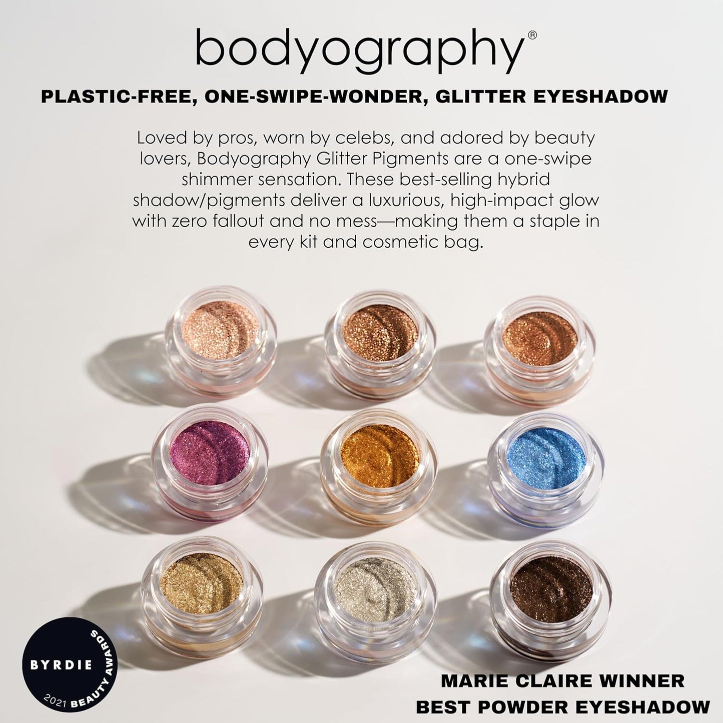 Bodyography Glitter Pigments (Eclipse): High Shine Glitter Shadow | Gluten-Free, Cruelty-Free