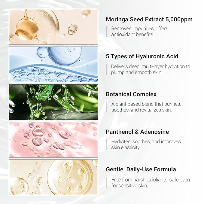 DAERA Glow-Fit Serum Pad, Dual-Sided Exfoliating & Hydrating Toner Pads for Pore Care and Dead Skin Removal with Moringa Seed & Hyaluronic Acid for Sensitive Skin, 60 Pads (190g, 6.70 fl. oz)