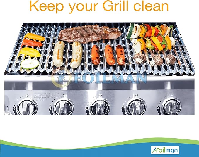 Clean Grill BBQ Disposable Aluminum Liners | 12 x 20 inch/Disposable Grill Grates - 8-Pack & 12-Pack (8)