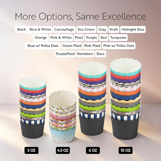 Restaurantware Panificio Premium 10 oz Kraft Paper Jumbo Baking Cup: Paper Baking Cups Perfect for Muffins Cupcakes or Mini Snacks - Scalloped - Disposable and Recyclable - 200ct Box