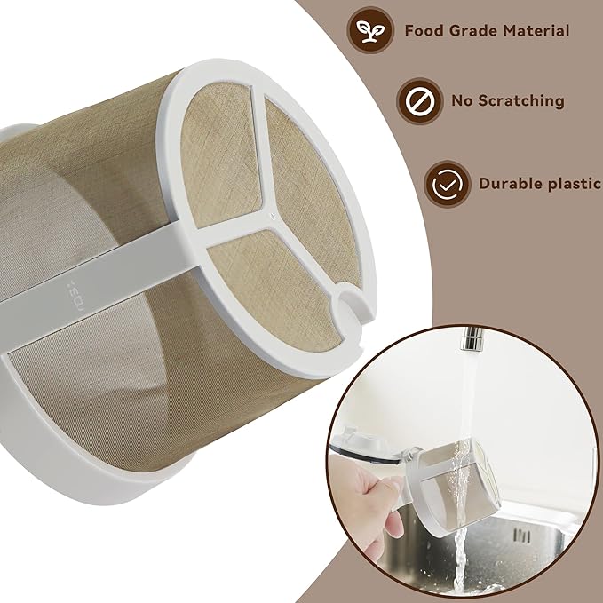 Permanent Coffee Filter for Ninja PB051 PB040 PB041st, White, 2pack