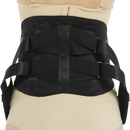 NeoTech Care Back Support Belt - Breathable & Adjustable Lower Back Brace - Double Pull Compression Straps (Black, Size XL)