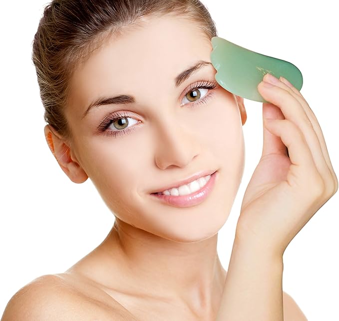 Skin Care Massager for Facial Rejuvenation, Anti-Aging, Wrinkles Removal, Skin Rejuvenation, Jade Self Facial Gua Sha Tool