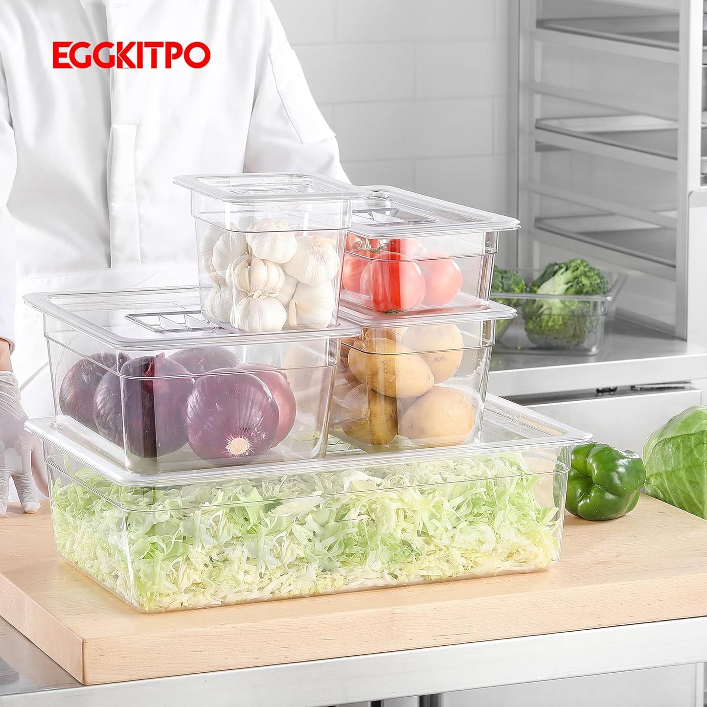 6 PCS Lids Universal 1/2 Size Polycarbonate Clear Food Pan Lids with Handle Dishwasher Safety Food Storage Container Cover for Party Food Prep Table Hotel BPA Free