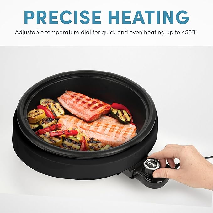Aroma Housewares ASP-137B 3-Quart/10-inch 3-in-1 Super Pot with Grill Plate, Black