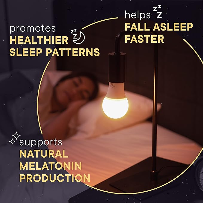 2 Pack Sleep Amber Light Bulbs I Blue Light Blocking Led Lights for Bedroom Soft Warm Light Bulbs I 7 Watts E26 Led Bulb 60 Watt (Equivalent) I Night Light Bulbs for Lamp, Bedroom Lights, Kids Room