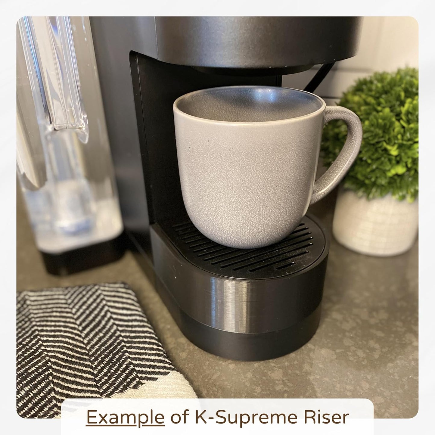 Drip Tray Mug/Cup Riser Made for the Keurig to Reduce Splashes - Riser Only (Black, K-Mini 1.7 inches Tall)