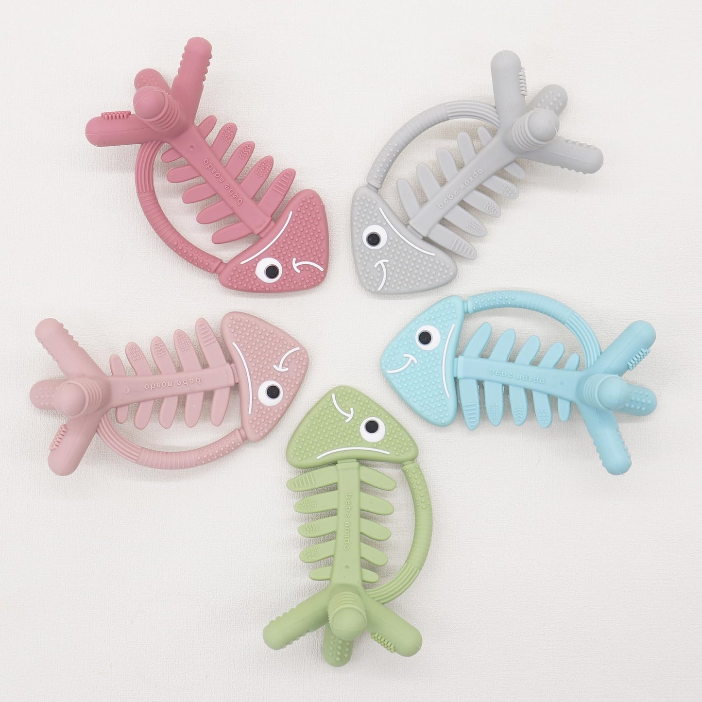3in1 Infant Toys, Baby Teething Toys 3-6 6-12 Months, Teethers for Babies 3-6-12 Months,for Teething Relief,Baby Gifts Teether, Silicone,Sensory Toys 0-6 Months,USA Patent Pending,Fish,Rose Pink