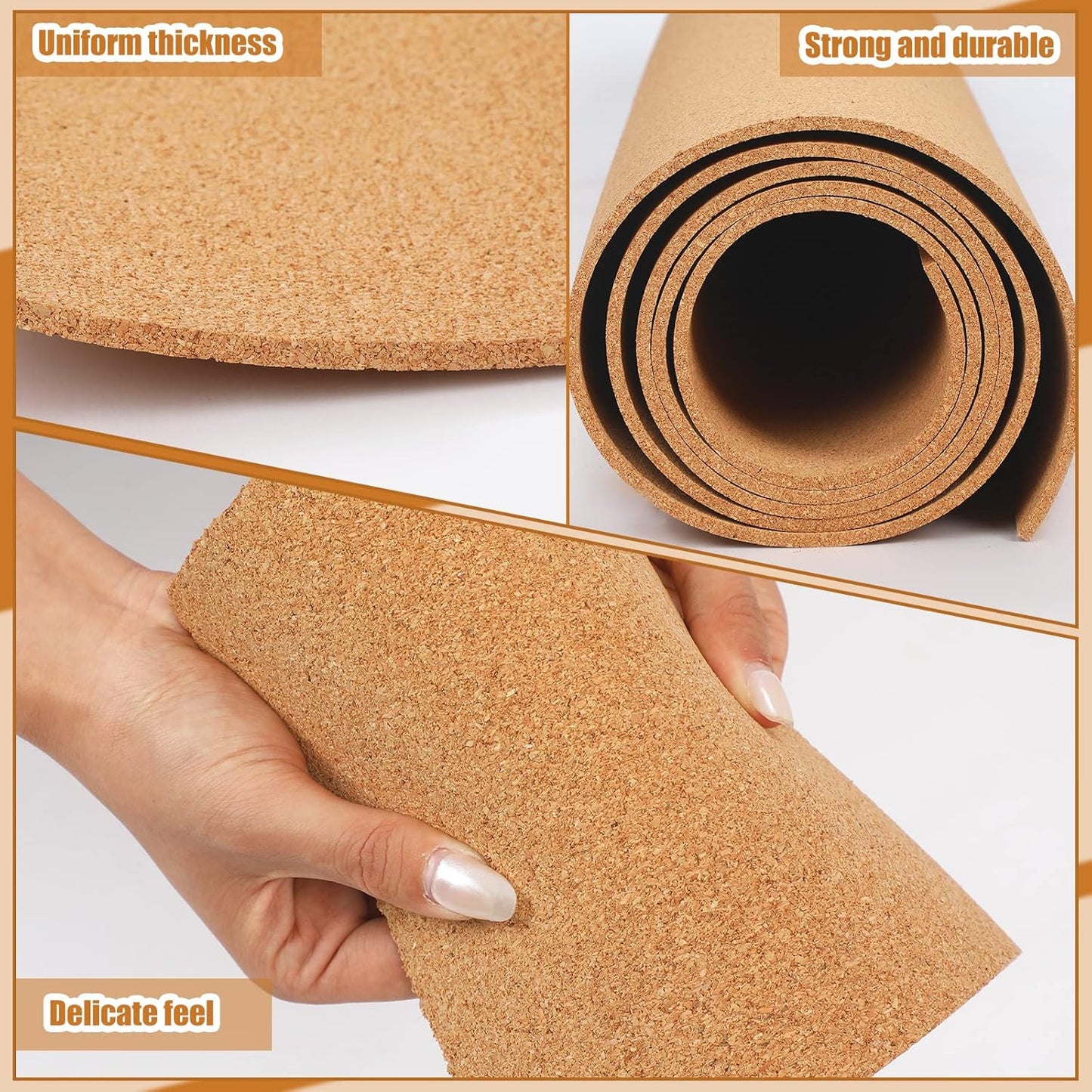 Pinkunn Cork Board Roll 94 x 48, Thick Bulletin Board Cork Sheet for Wall Dart, Crafts, DIY Projects(6 mm)