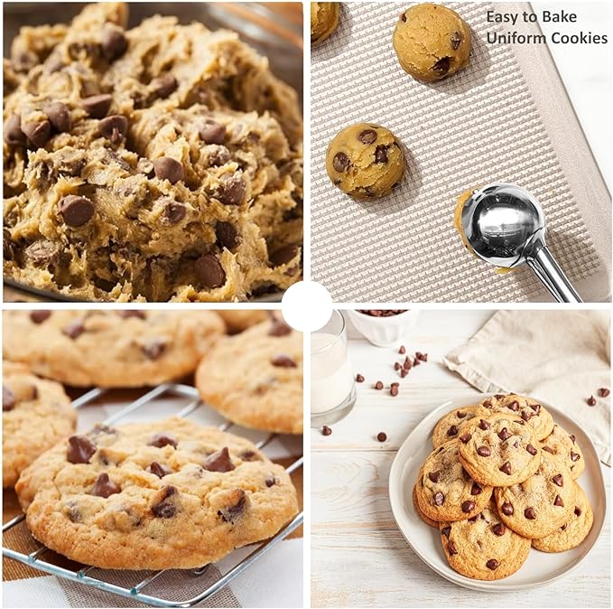 Mine Cookie Scoop, 2Tsp/10ml/0.34oz Cookie Scoops for Baking, 18/8 Stainless Steel Cookie Scooper for Baking, Cookie Dough Scoop with Non-slip Grip (Mint)