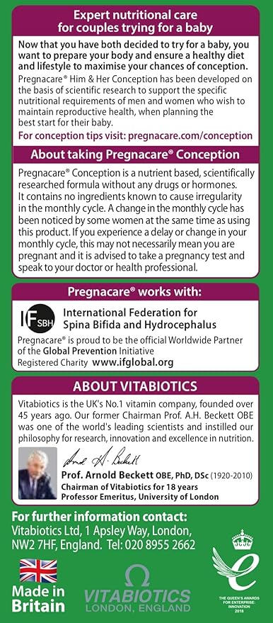 Vitabiotics - Pregnacare - His & Her Conception - 2x30 Tablets
