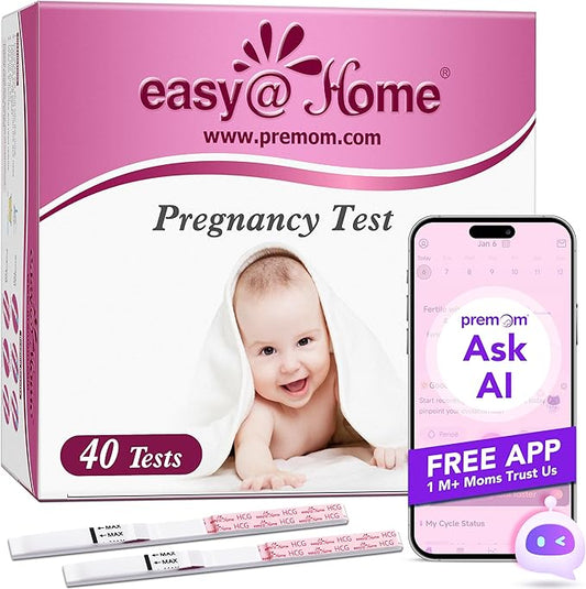Easy@Home Pregnancy Test Strips Kit: 40 Pack HCG Test Strips - Early Detection Home Bulk Pregnancy Tests | EZW1-S:40