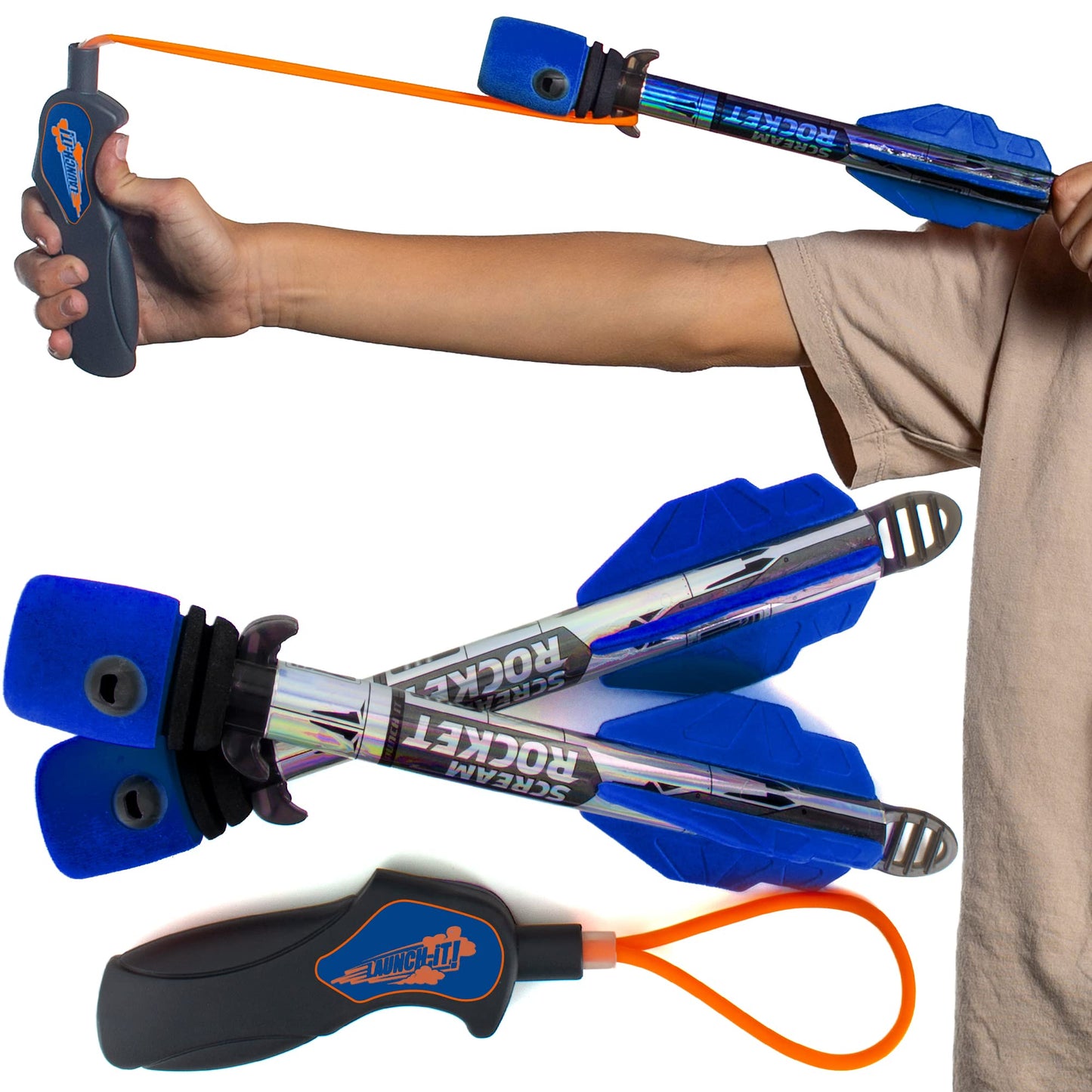 Toy Rocket Launcher for Kids: Slingshot Rockets Outdoor Toys & Beach Games - Water Summer Birthday Gifts for Boys & Girls All Ages 8 & Up - Pool Toys & Boy Gifts for 8 9 10 11 12 Year Old Gift Ideas