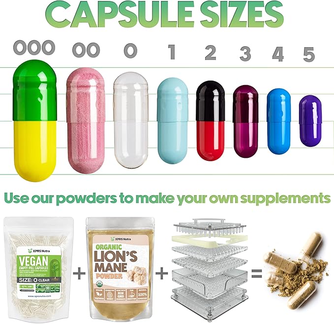 XPRS Nutra Size 1 Empty Capsules - 500 Count Empty Gelatin Capsules - Pill DIY Capsule Filling - Pure Bovine Pill Gel Caps for Do-It-Yourself Supplements (Pink)