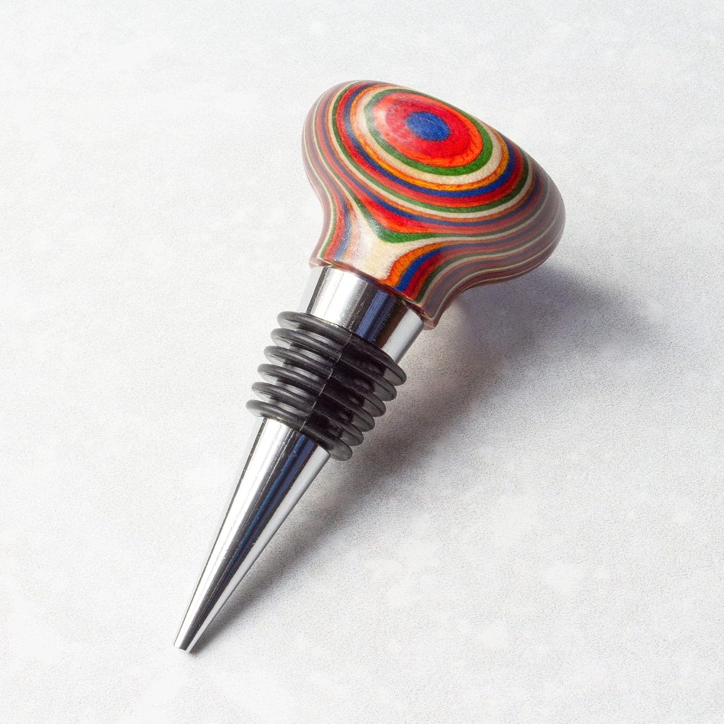Totally Bamboo Baltique Marrakesh Collection Wine Bottle Stopper, Multicolor Leak-Proof & Reusable Wine Saver, Preserves Beverage Freshness