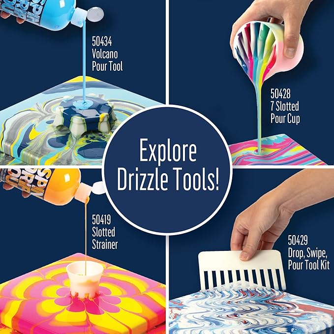 FolkArt Drizzle Pour Cup, 7-Slotted Divided Pour Cup Perfect for Fluid Paint Pouring Arts and Crafts Projects, 50428