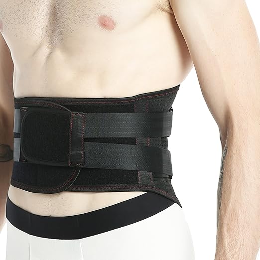 NeoTech Care Back Support Belt - Breathable & Adjustable Lower Back Brace - Double Pull Compression Straps (Black, Size XL)