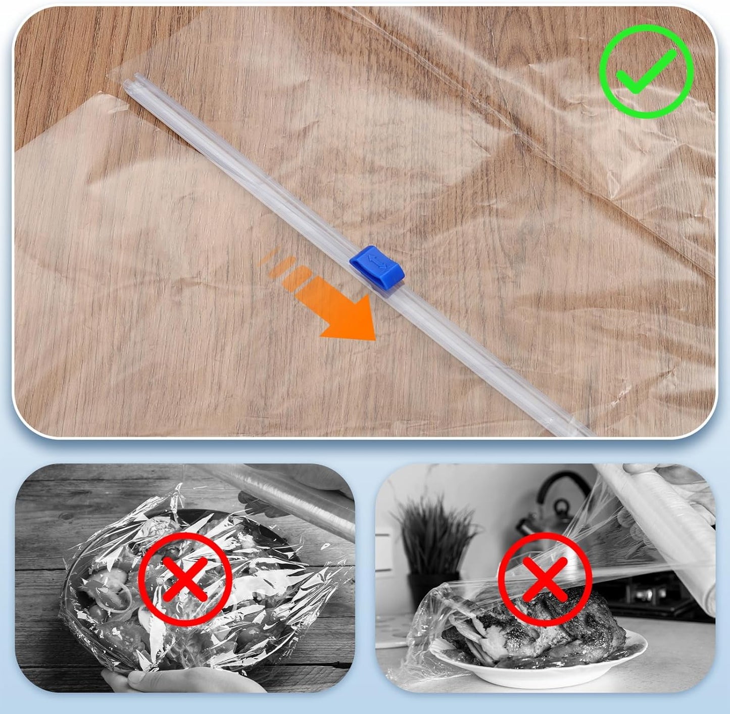 PATIKIL 12pcs Plastic Wrap Cutter, 12in Plastic Wrap Slide Cutter Self Adhesive Installation Replacement for Aluminum Foil Wax Paper Parchment Paper Wrap Dispenser, White