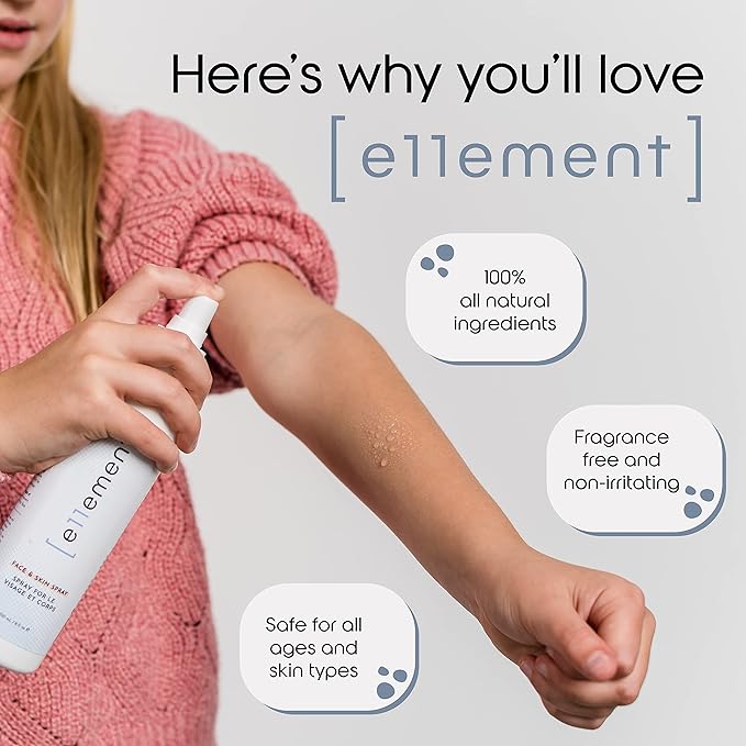 e11ement - Hypochlorous Acid Face and Skin Spray - HOCL- Safe for use on Acne Prone Skin - Eczema - Dry Scalp - Post Procedure -Toner - Eye Lash Cleanser - Face and Hand Cleanser (Large 8 oz.)