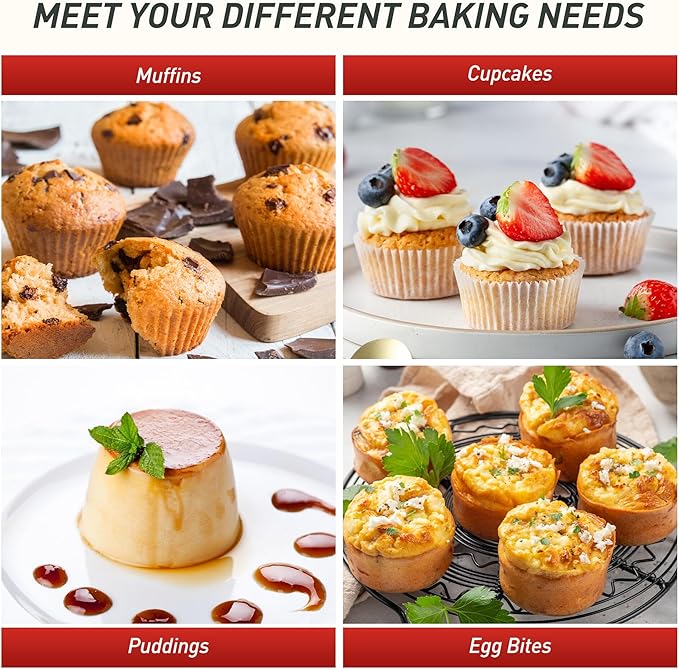 2 Packs 6 Cups Silicone Muffin Pan with Metal Reinforced Frame Jumbo Size Cupcake Pan Tray Egg Bites Silicone Circle Cookie Molds Muffin Tin Tart Pans Large Big Baking Sheet Set for Breakfast
