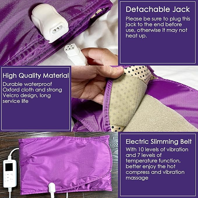 Electric Slimming Belt Vibration Massage 10 Massage Modes Upgrade 360 ° Whole Circle Fast Heating Belt for Waist and Abdominal Pain Plug-in Use 2.86 Lb