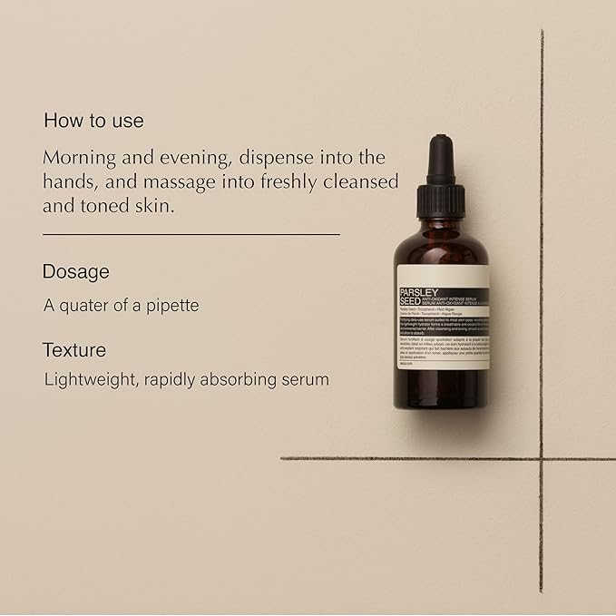 Aesop Parsley Seed Anti-Oxidant Intense Facial Serum with Vitamin E | Lightweight Daily Serum to Fortify and Protect the Skin | 2.0 oz