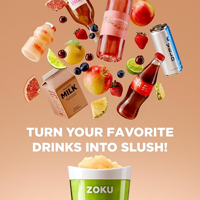 ZOKU Jumbo Slush and Shake Maker, Compact Make and Serve Cup with Freezer Core Creates Single-Serving Smoothies, Slushies and Milkshakes in Minutes, BPA-Free, Purple