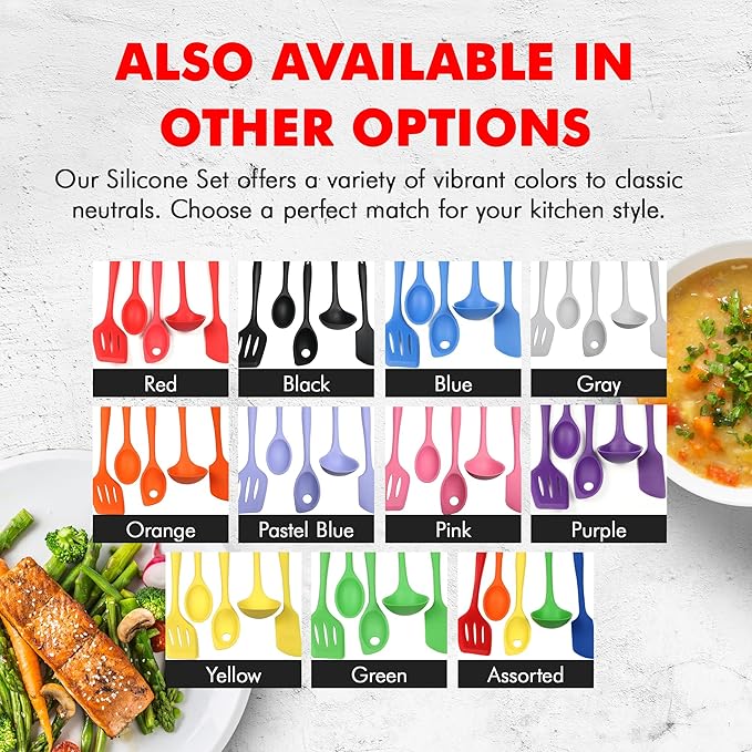 Chef Craft Premium Silicone Kitchen Tool and Utensil Set, 5 Piece, Purple