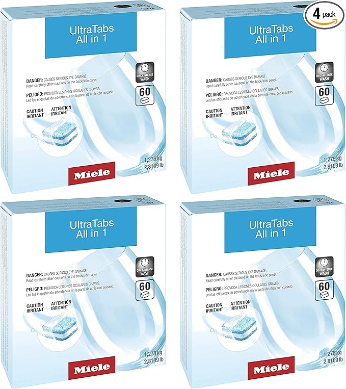 Miele Original GS CL 2406 T UltraTabs All in 1 Dishwasher Detergent Tablets, Multipack of 240 - 11657590