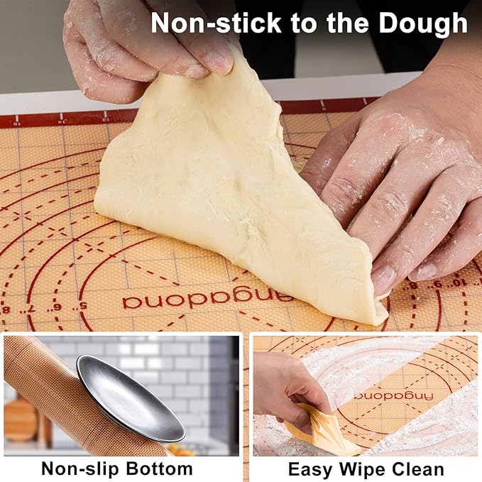 Biscuit Cutter,Pastry Cutter, Bench Scraper, Silicone Pastry Dough Baking Mat Set, Baking Tools and Accessories Kit