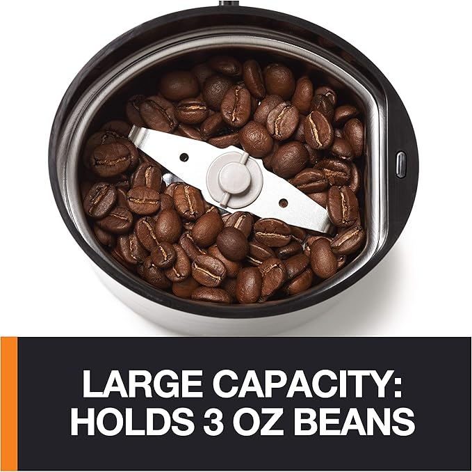 KRUPS Precision Electric Coffee Grinders, 3 oz Capacity, 200W Motor, Stainless Steel Blades for Uniform Grinding of Beans, Herb and Nuts, Coffee and Spice Grinder Electric, (Black)