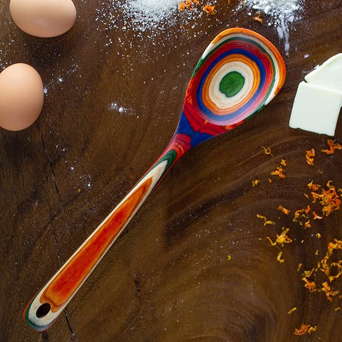 Totally Bamboo Baltique Marrakesh Collection 12-1/2" Wooden Cooking Spoon, Safe for Nonstick