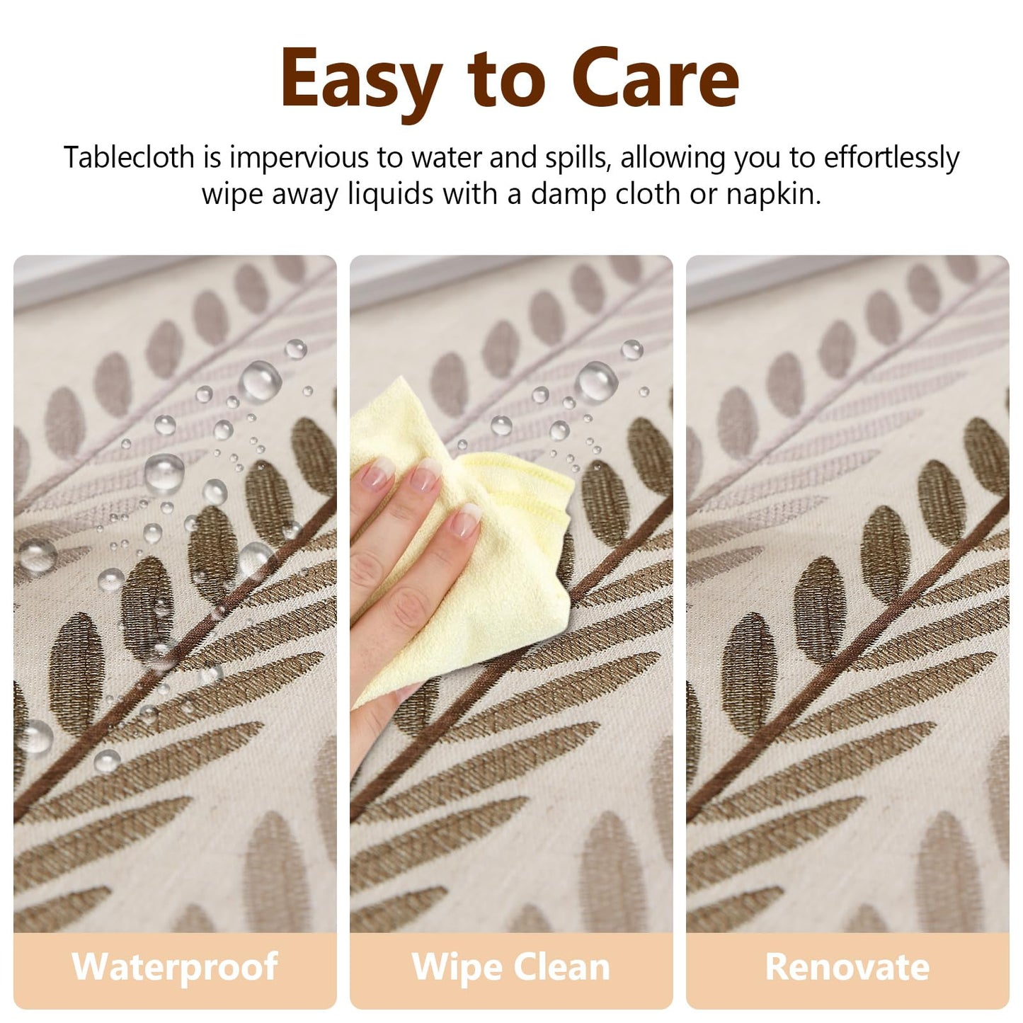Deep Dream Table Cloth Rectangle Table, Rustic Waterproof Cotton Linen Tablecloths, Wrinkle Free Farmhouse Style Table Cloths for Parties, Kitchen Dining, Holiday, 55" X 70", 4-6 Seats