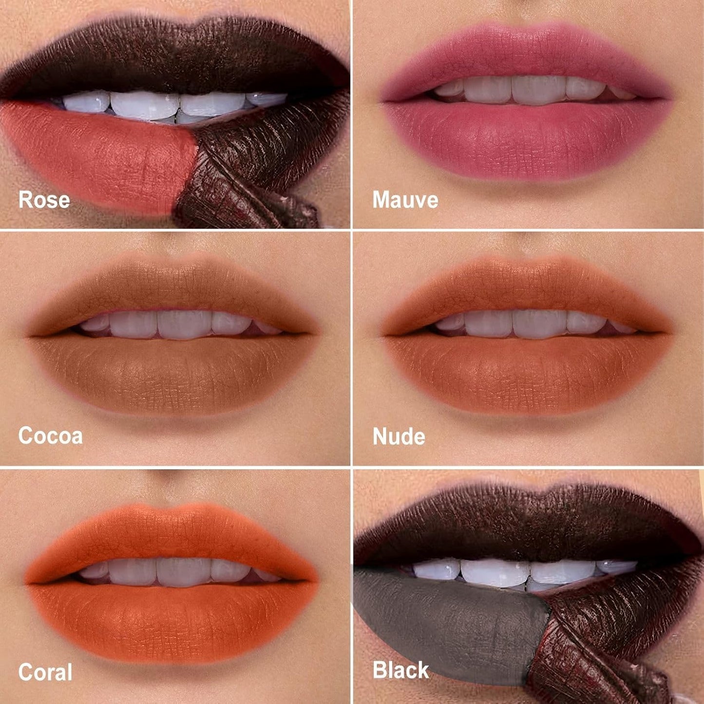OETUIOW Lip Stain Peel Off, Lip Liner Moisturizing Long-Lasting & Waterproof, Transfer Proof & Plumping, Non-Stick Cup, Black Color