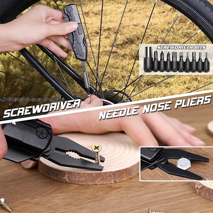Gifts for Men Him Dad Boyfriend,Multitool Pocket Knife for Men,Anniversary Christmas Gifts for Birthday,Hiking Camping Knife with Screwdrivers Pliers Bottle Opener