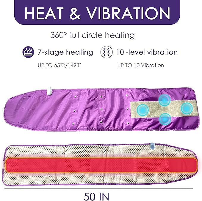 Electric Slimming Belt Vibration Massage 10 Massage Modes Upgrade 360 ° Whole Circle Fast Heating Belt for Waist and Abdominal Pain Plug-in Use 2.86 Lb