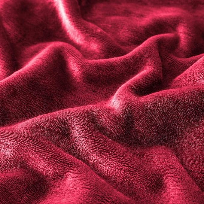 IR Imperial Rooms Sherpa Fleece Throw Blanket for Couch - Soft and Fuzzy Blanket for Winter - Reversible Thick and Warm Fluffy Throw Blankets for Bed, Sofa, Camping and Travel, Burgundy, 50x60 Inches